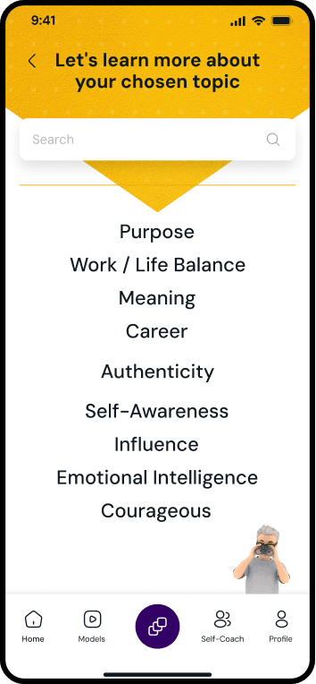 Genio App Topics Screen